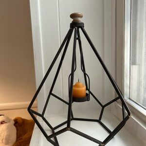 Geometric Black Metal Candle Holder